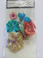 FLORAL embellishments decoration lot of 6 (various brands) recollections craft