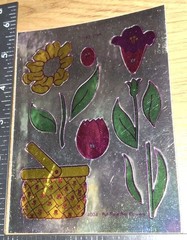 Vintage Stickers CTP Foiled Mylar Put Together Flowers 1 Sheet ,code20-1