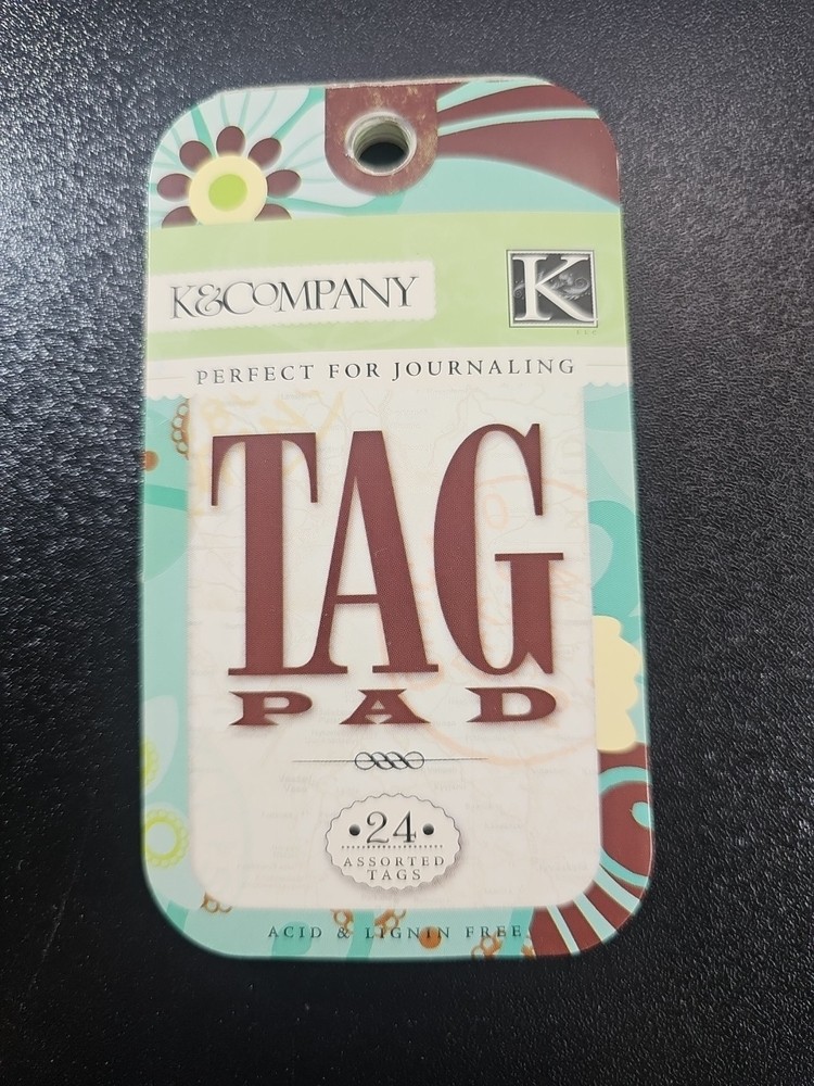 K & Company Happy Trails Tag Pad Scrapbook Journaling Craft K & Co 24 pieces