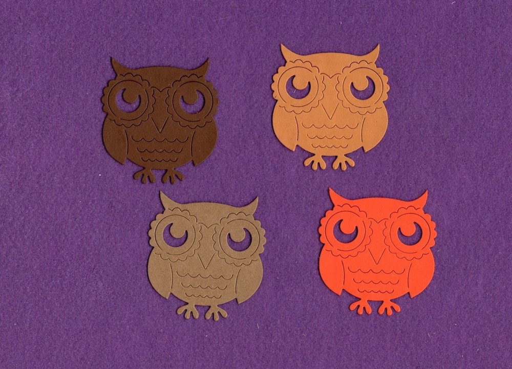 OWL # 4 die cuts scrapbook cards