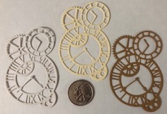 CLOCK GEARS Die-Cuts(6pc)Steampunk •Cogs•Sprocket•Earthtone•Machine •Antique