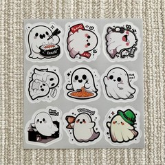 18 Ghost Stickers 1.6” Cute Spooky Halloween Ghost Everyday Activities