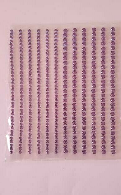 CraftbuddyUS 378pcs 3mm,4mm Lilac Self Adhesive Rhinestone Strip Gems DIY Craft
