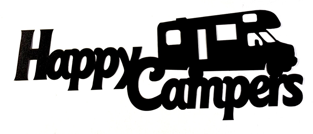 Happy Campers RV Laser Cut 8″x3″ Cardstock Die Cut Scrapbook Embellishment