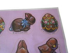 Chocolate Scented Easter Stickers Vintage Hallmark 1983 A Single Sheet