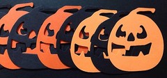 JACK-O-LANTERN Die-Cut(6pc) 1-3/4″x2″•Pumpkin•Black/Orange•Scary •Halloween•Face