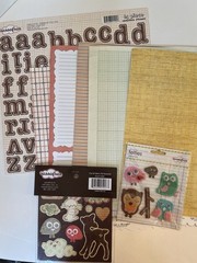 Sassafras (5) Dbl Side Paper, 1 Alpha, 1 Felties, 1 Chipboard Sticker Shapes