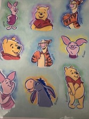 New Disney Pooh & Friends Stickers 4 Sheets. Tigger, Pooh, Piglet Heartline