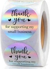 500 PCS Holographic Thank You for Supporting My Small Business Stickers – 1.5…