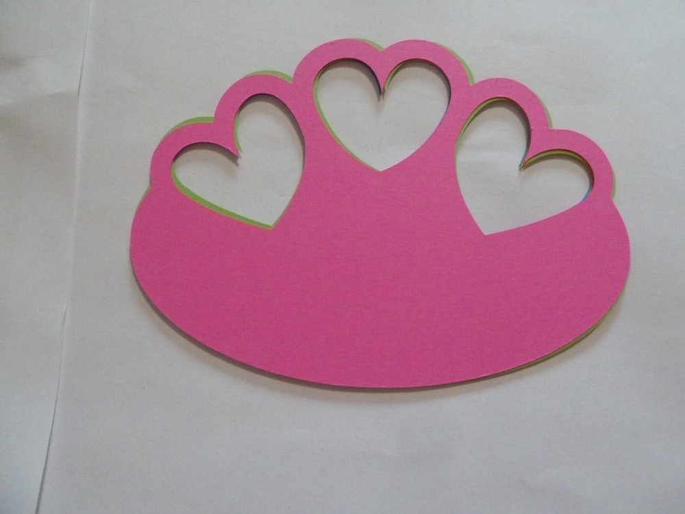 Trio of hearts Scrapbooking frames 5.5×4 set of 4 in bright colors