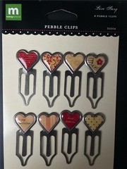 NEW Making Memories PEBBLE CLIPS 8 LOVE STORY HEARTS free USA ship