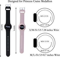 4 Pack Princess Cruise Medallion Holders for Kids and Adults, Silicone Wristband