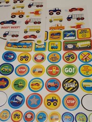 Sticker Lot Trucks Car Fire Truck Bus BEEP! BEEP! New Unused Vtg Multiple Sheets