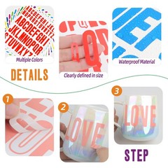 24 Sheets Letter Stickers, Self Adhesive, for Water Bottles, Cups, Multicolor