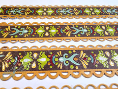 K&Company Boho Floral Cardstock Stickers 4pc Henna Mehndi Scallop Border Crafts