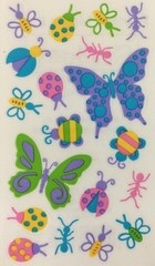 BUG-A-BOO Clear Mylar Stickers (19pc)Frances Meyer•Butterfly •Ladybug•Ant•Insect