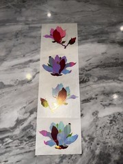 4 Mrs Grossmans Large Lotus Flower Opal Irradescent Mother Of Pearl 1988 Sticker