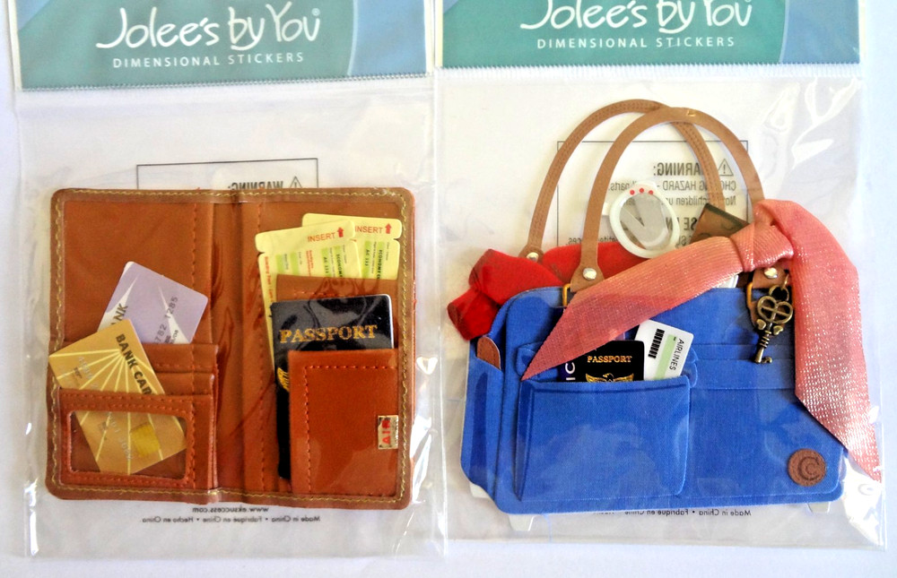 RARE Jolee’s Large Passport Holder & Carry On Scrapbooking Stickers