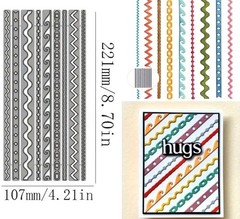 Waves Chain Curvy Zig-Zag Edge Border Die Cut Set Card Making Paper Cutting Dies