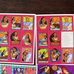 VTG 90s Disney Hercules Notre Dame Pocahontas Aladdin Stickers 6 Sheets
