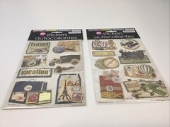 Special Moments 3-D Stickers Travel Camera Train Airplane Scrapbooking 2 Packs