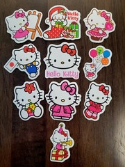 STICKERS x 10 Kitty Painter Lollipop Balloon Flag Flowers Dress JE23