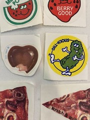 Vtg 14 Scratch & Sniff Retro 80s Stickers Pizza Grape Watermelon Pickles Popcorn