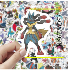 60 Pcs Kawaii Pokemon Stickers Waterproof Vinyl Graffiti Anime Decals Set