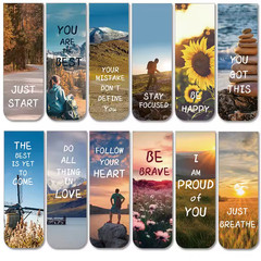 Set of 6- Inspirational Magnetic Bookmarks with Motivational Quotes Book Readers