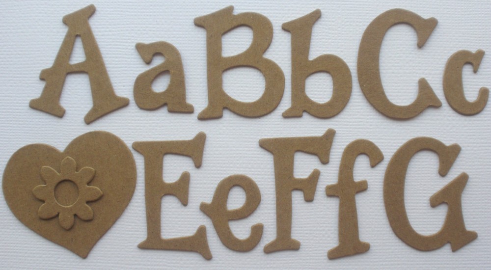 1.5″ FUN SERIF Chipboard Letters – Custom Lettering Scrapbook Alphabets – 52 Pc