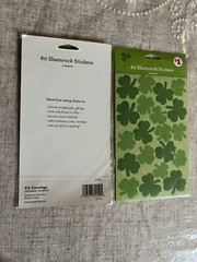 LOT OF 2 PACKS Stickers Four Leaf Clover Irish St.Patrick’s Day STICKER SHEETS