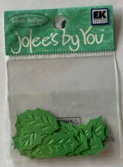 GREEN BRIGHT HOLLY LEAF Die-cut Embellishment(20pc) Garden•Berry•Christmas