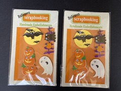 Halloween 3D Stickers Ghost Black Cat Pumpkin Bat Google Eyes Set of Two Sheets