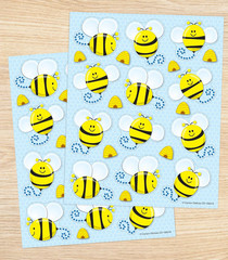 Carson Dellosa 72 Bumble Bee Stickers for Kids, 6 Sheets of Bugs with Hives for