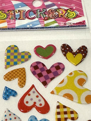 Heart Stickers Valentine Love Pink Red Purple Polka Dot Craft Lot of 2 NEW READ