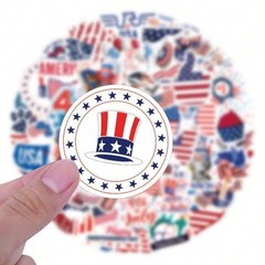50 PC USA 4th of July American Patriotic Independence Day Stickers Waterproof