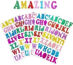 5 Sheets 210PCS Colorful Glittery Foam Self Adhesive Letters Stickers,Foam Le…