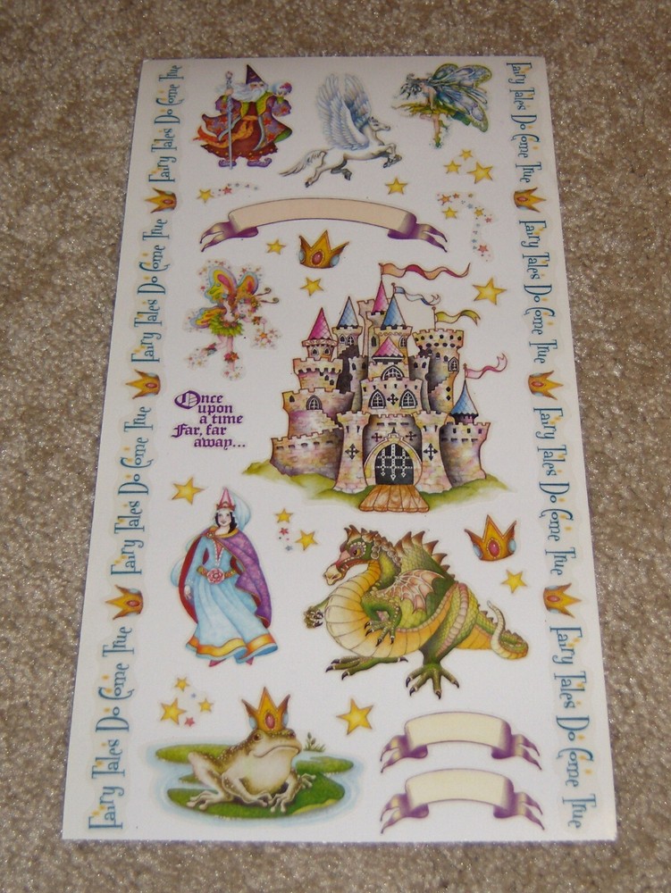 PSX Designs Sticker Sheet ~ Fairy Tales….Medieval Castle, Dragon, Fairies…..