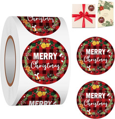 Winter Snowflake Label Stickers Roll, 1.5 Inch, 500 Pcs round Stickers