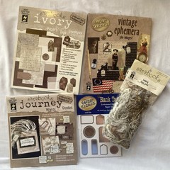 HOTP Sarabooks & Paper Pizazz Scrapbook or Junk Journaling Fiber Pack, Paper Kit