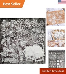 40pcs White Lace Decorative Paper for Scrapbooking & Beautiful Gift Wrapping