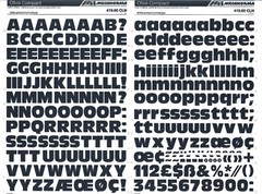 MECANORMA Transfer Lettering 419.60 CLN Letraset, #604 OLIVE COMPACT 17.4mm