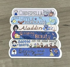 NEW Once More With Love ❤️ Disney Princess Movies Vinyl Sticker OMWL