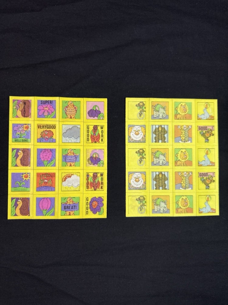 Vintage 80’s Standard Publishing STICK-N-FLICKER 2x Sticker Sheets Rare