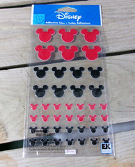 Vintage Disney EK Success Mickey Red/ Black Mickey Icon Tile Stickers DEPM001