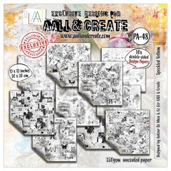 AALL AND CREATE- 2 PKGS DOUBLE SIDED PAPER – PA48 – SPECKLED VELLUM – 12 X 12