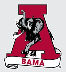 Alabama Crimson Tide CLASSIC SCROLL A w/ BAMA Vinyl Decal Sticker