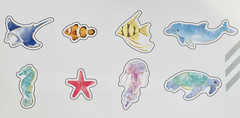 Sea creatures Sticker Random 1pc 8design Animal New From Japan w/ tracking