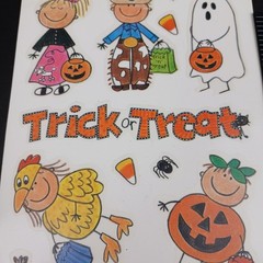 Vintage MAMBI Halloween Stickers Pumpkins Costumes 1999