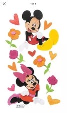 Disney MICKEY MINNIE MOUSE Love Hearts Flowers Jolee’s Stickers Scrapbooking 3D